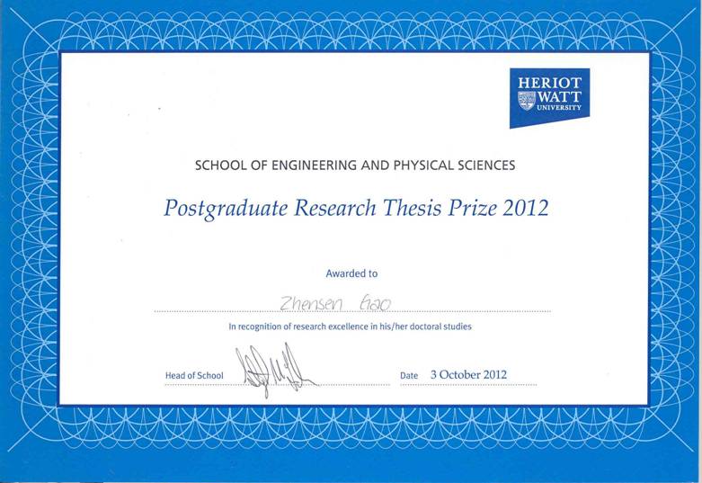 Thesis Prize 2012